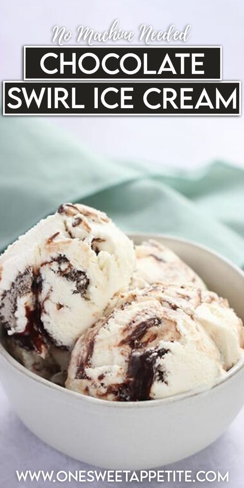 No Churn Peanut Butter Ice Cream, Chocolate Ice Cream Recipes, Gourmet Ice Cream Recipes, Homemade Ice Cream Machine, Ice Cream Recipe No Churn, Fudge Swirl Ice Cream, Chocolate Swirl Ice Cream, Spoon Desserts, Ice Cream Fudge