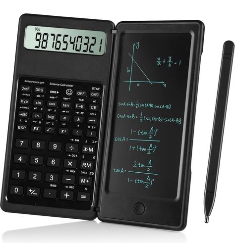 Amazon.com : IPepul Scientific Calculators for Students, 10-Digit Large Screen，Math Calculator with Notepad for Middle High School& College（Black） : Office Products Black School Supplies, High School Supplies, Math Calculator, Scientific Calculators, Sin Cos Tan, College School Supplies, Scientific Calculator, Writing Boards, Drawing Pad