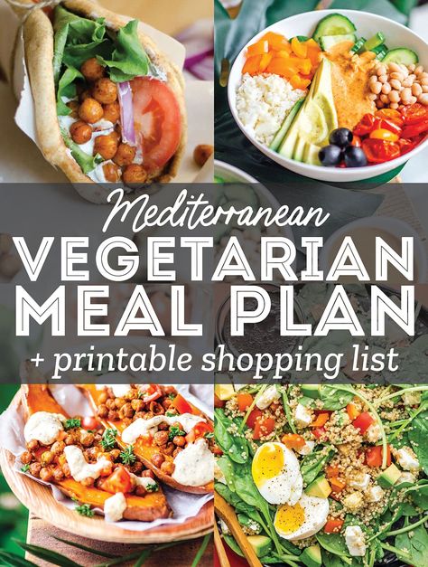 Clean Eating Vegetarian Meal Plan, Easy Mediterranean Vegetarian Recipes, Week Of Mediterranean Meals, Mediterranean Recipes Meatless, Beginner Vegetarian Meal Plan, Noom Vegetarian Diet Plan Recipes, 7 Day Vegetarian Meal Plan, Vegetarian Meal Plan On A Budget, Semi Vegetarian Recipes