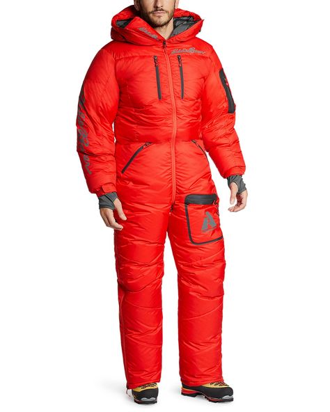 Built with our team of world-class alpine guides for Himalayan climbing, this updated, streamlined version of our original down suit reduces the weight by 30% while still maintaining a low-activity temperature rating of -24°F (and a moderate-activity rating of -140°F). Tested on Everest and other 8000ers, it features a superior Pertex® Endurance ripstop nylon shell and 800 fill Premium Goose Down insulation.NOTE: Temperature ratings are based on a controlled laboratory test by an independent uni Sweatpants And Hoodie, Down Suit, Long Puffer Coat, Real Pic, Suits And Jackets, Men Loafers, Indie Outfits, Snow Suit, Mountaineering