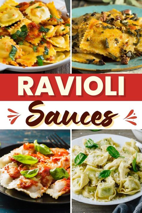 Sauce For Chicken Ravioli, Olive Garden Ravioli Recipe, Pasta Sauce For Ravioli, Raviolis Sauce, Ravioli Recipe Sauce, Ravioli Bolognese, Ravioli Sauces, Homemade Raviolis, Wonton Ravioli