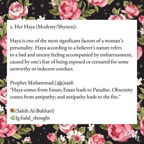 Shyness In Islam, Haya Quotes In Islam, Haya Islam, Haya Quotes, Prophet Stories, Hijab Quotes, Sparkle Quotes, Islam Marriage, Islamic Sayings