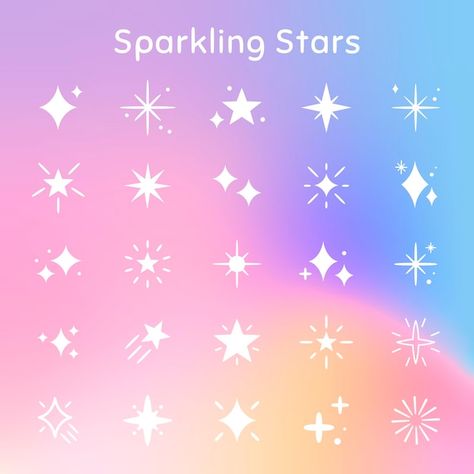 Space Doodles, Stars Vector, Colorful Stationery, Graphic Design Assets, Star Illustration, Text Logo Design, Kawaii Illustration, Colorful Space, Cute Journals