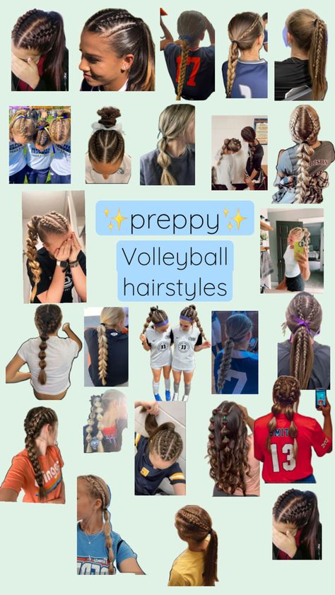 Cute Volleyball Hairstyles, Cute Sporty Hairstyles, Soccer Hairstyles, Cute Ponytail Hairstyles, Soccer Hair, Basketball Hairstyles, Competition Hair, Hair Styels, Hairstyle Examples