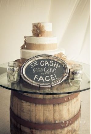 Most cash gets cake to the face Honeymoon Fund, When I Get Married, Heart Box, Cute Wedding Ideas, Wedding Games, I Got Married, Best Day Ever, Cake Smash, Fun Wedding