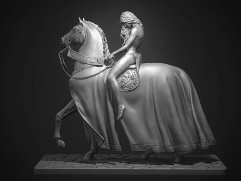 Lady Godiva, Kristina Katunina on ArtStation at https://www.artstation.com/artwork/L211q5 Famous Chair, John William Godward, Pre Raphaelite Paintings, Traditional Sculptures, 3d Sketch, Zbrush Tutorial, Lady Godiva, Two Models, Kickstarter Campaign