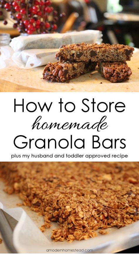 Real Food Snacks, Healthy Granola, Healthy Granola Bars, Homemade Granola Bars, How To Store, Homemade Granola, How To Cook Steak, Granola Bars, Dark Chocolate Chips