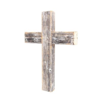 Loverly accent piece made from reclaimed wood for a fun farmhouse feel. Spruce up your home with this inspirational cross decoration. It is truly a beautiful accent piece that will transform the atmosphere and ambiance of your home. Set it up in your bedroom, bathroom, living room, office, or kitchen for a religious, rustic appeal. It comes with all the necessary hardware to mount it so that you can immediately hang it. | Union Rustic Reclaimed Wood Cross Wall Decor in Brown/Gray, Size 16.0 H x Crosses Diy, Country Room, Grey Picture Frames, Religious Tattoo, Wooden Crosses, Cross Wall, Cross Wall Decor, Mirrored Wall, Shop Projects