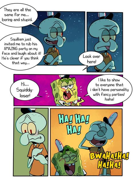 Sponge Bob X Squidward, Spongebob X Squidward Comic, Squidward Fanart, Spongebob Happy Birthday, Spongebob X Squidward, Squidward Birthday, Spongebob And Squidward, Spongebob Happy, Spongebob Comics