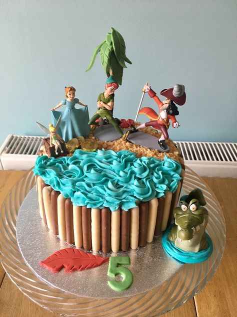 Peter Pan 3rd Birthday, Peterpan Birthday Ideas, Peter Pan Cake Ideas, Peter Pan Cupcakes, Peter Pan Party Food, Peter Pan Birthday Cake, Peter Pan Birthday Party Ideas, Peter Pan Cake, Kue Disney