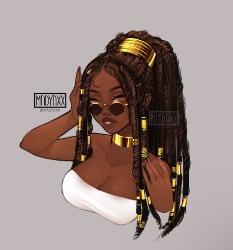 Woman Cartoon Drawing, Black Woman Anime, Black Woman Cartoon, Woman Cartoon, Woman Hairstyles, Images Kawaii, Black Cartoon Characters, Black Art Painting, Dope Cartoon Art