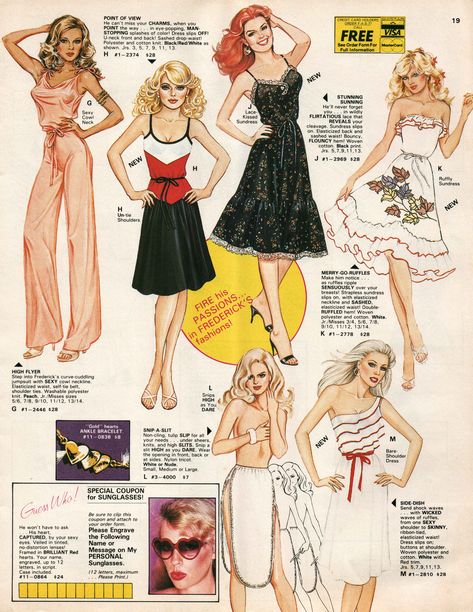 Frederick's Of Hollywood July 1982 D.D.Teoli Jr. A.C. : D.D.Teoli Jr. A.C. : Free Download, Borrow, and Streaming : Internet Archive Witchy Outfits, Frederick’s Of Hollywood, Fashion Illustration Vintage, Vintage Wardrobe, Fredericks Of Hollywood, 1980s Fashion, Vintage Lingerie, Vintage Sewing Patterns, Fashion History