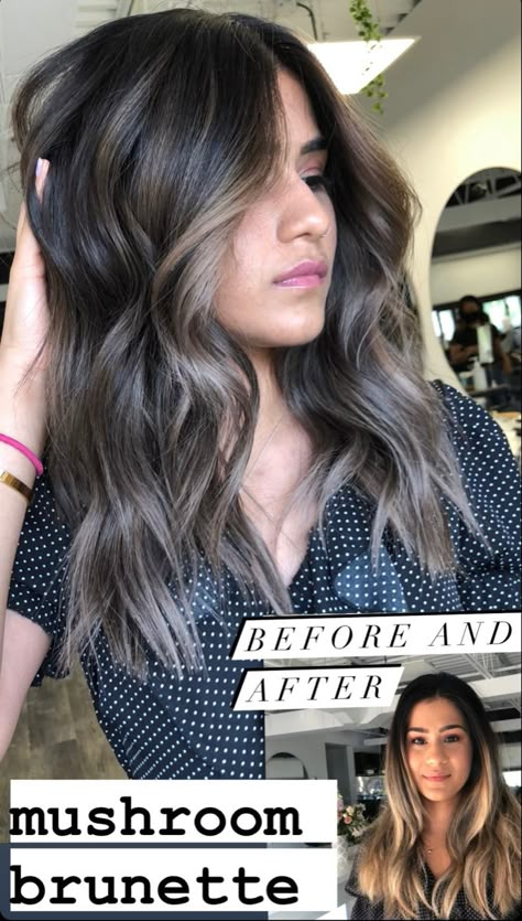 Toner For Brown Hair, Root Balayage, Ashy Brown, Baylage Hair, Hair Color Images, Black Hair Balayage, Dark Brunette Hair, Brown Hair Looks, Balayage Hair Dark