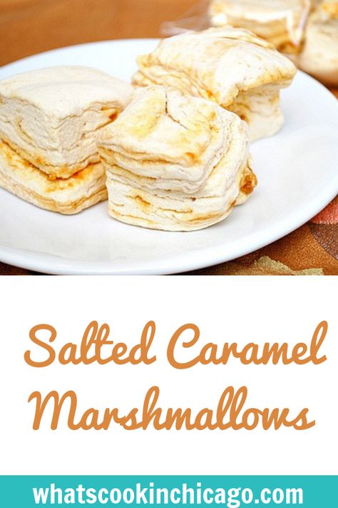 Salted Caramel Marshmallows, Gourmet Marshmallow Recipe, Elevated Smores, Salted Caramel Marshmallow Recipe, Marshmallows Recipes, Dessert Marshmallow, Caramel Marshmallows, Marshmallow Sweets, Marshmallow Recipes