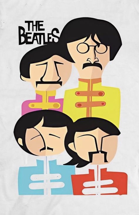 Beatles Illustration, Beatles Drawing, Beatles Artwork, Beatles Cartoon, Caricature Sketch, Beatles Pictures, Beatles Art, Funny Caricatures, Musical Art