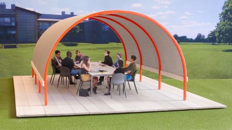 Why Aren’t We All Working In Outdoor Offices Like These? Outdoor Meeting Space, Glass Office, Outdoor Office, Fidel Castro, Outdoor Learning, Garden Office, Design Research, Learning Spaces, Art Institute Of Chicago