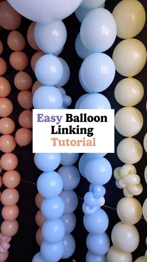 Instagram Linking Balloons, 260 Balloons, Balloon Decorations Diy Tutorials, Balloon Hacks, Link Balloons, Party Balloons Diy, Deco Ballon, Simple Birthday Decorations, Balloon Kits