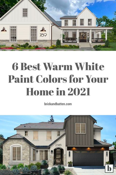 White House Exterior Paint Colors, White House Exterior Colors, Best Warm White Paint Colors, Warm White Paint Colors, White House Exterior, Warm White Paint, White Exterior Paint Colors, Warm Whites, Best Exterior House Paint