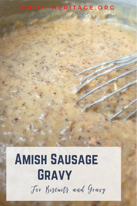 pot of sausage gravy Amish Biscuits, Recipe For Biscuits And Gravy, Biscuits Gravy Recipe, Sausage And Biscuits, Recipe For Biscuits, Best Sausage Gravy Recipe, Biscuits And Gravy Recipe, Best Biscuits And Gravy, Homemade Sausage Gravy