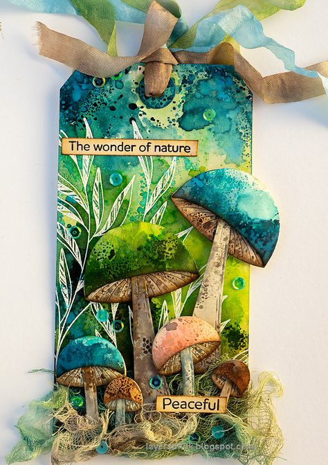 Ink Mushroom, Inspirational Sketches, Tim Holtz Cards, Collage Style, Mixed Media Cards, Stamping Cards, Mixed Media Tags, Atc Cards, Journal Inspo