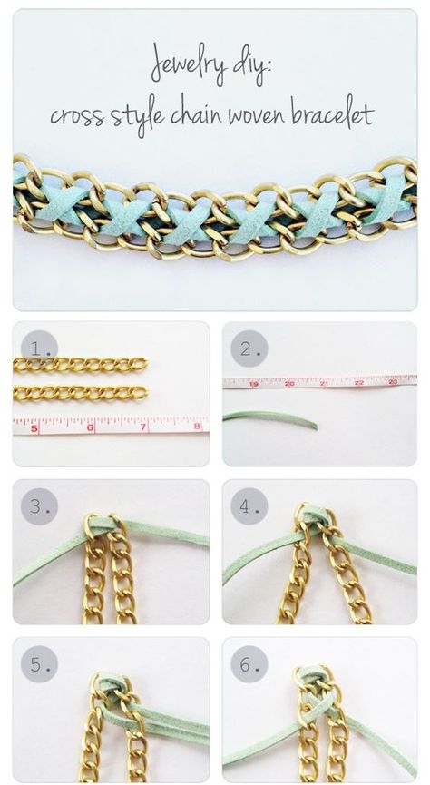 Chain Bracelet Tutorial, Leather Chain Bracelet, Leather Bracelet Tutorial, Crochet Necklace Pattern, Diy Tumblr, Diy Leather Bracelet, Diy Chain, Ladies Necklace, Handmade Jewel