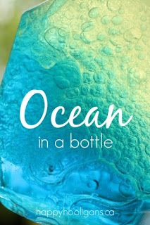 News with Naylor's: Letter O - Ocean: Crafts, Habitat Stickers, Ocean Sensory Bin Ocean In A Bottle, Vetenskapliga Experiment, Ocean Sensory, Calm Down Bottle, Toddler Science Experiments, Discovery Bottles, Happy Hooligans, Kid Science, Science Crafts