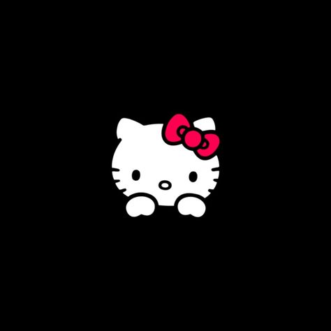 Red Hello Kitty Black Background, Hello Kitty Png Black Background, Hello Kitty Black Pfp, Hello Kitty With Black Background, Dark Hello Kitty Icons, Black Hello Kitty Widget, Hello Kitty Dark Aesthetic, Hello Kitty Icons Black, Hello Kitty Black Background