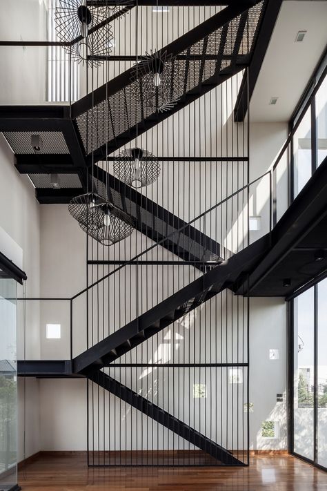 Gallery of Aperture House / Stu/D/O - 5 Stairway Lighting, Stair Design, Exterior Stairs, Steel Stairs, Metal Stairs, Basement Stairs, Stair Handrail, Lan Can, Modern Stairs