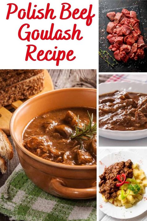 Polish Beef Goulash Recipe Polish Goulash, Easy Polish Recipes, Polish Food Traditional, Pork Goulash, Polish Soup, Goulash Recipe, Beef Goulash, Eastern European Recipes, Goulash Recipes