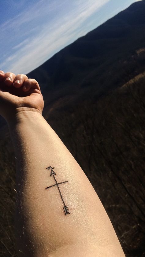 True north cross arrow tattoo Cross Mountain Tattoo, North Arrow Tattoo, Cross Compass Tattoo, North Tattoo Ideas, Compass Cross Tattoo, Arrow Cross Tattoo, Cross Arrow Tattoo, True North Tattoo, North Tattoo