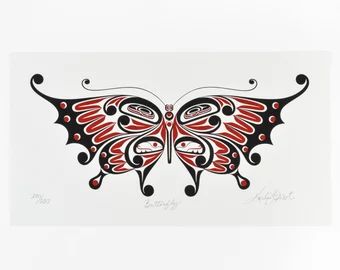 NativeArtPrints | Etsy Bee Artwork, Pacific Northwest Art, Haida Art, Native American Symbols, American Symbols, Red Ink Tattoos, Eagle Print, Silkscreen Print, Native Design