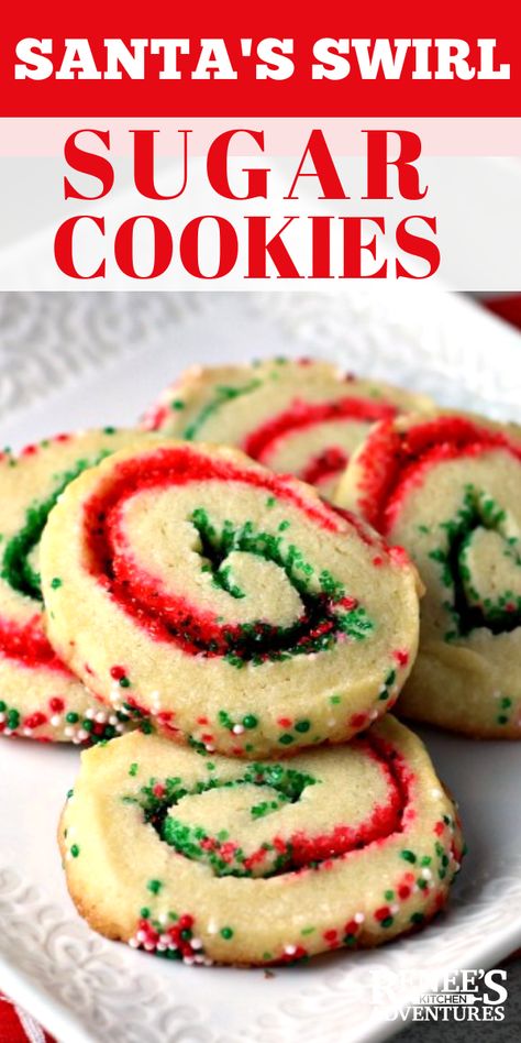 ▼ Thursday, December 3, 2015 Santa's Swirl Sugar Cookies Delight your family Swirl Sugar Cookies, Simple Holiday Cookie Recipes, Fun Holiday Food, Easy Holiday Cookies, Easy Christmas Cookie Recipes, Holiday Cookie Exchange, Favorite Cookie Recipe, Christmas Cookies Easy, Holiday Cookie Recipes