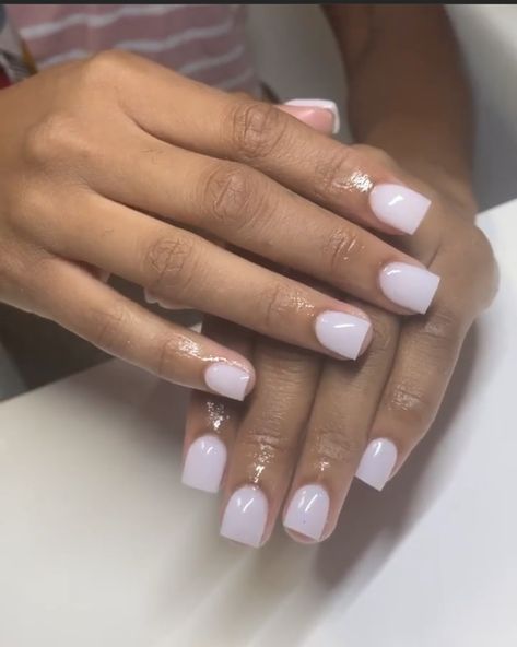 Off White Short Acrylic Nails, Pinkish White Nails Acrylic, Overlay White Nails, Off White Short Nails, White Acrylic Overlay Nails, White Overlay Nails, Soft White Nails Acrylic, Acrylic Overlay Nails Short, Flower Nail Art Designs