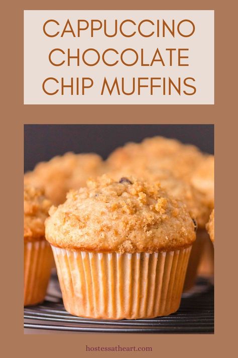 Cappuccino Chocolate Muffins Recipe Brown Butter Chocolate Chip Muffins, Cappuccino Muffins Recipes, Cappuccino Muffins, Chocolate Muffins Recipe, Chocolate Chip Muffins Recipe, Drop Cookie, Yogurt Muffins, Chocolate Cappuccino, Chocolate Muffin Recipe