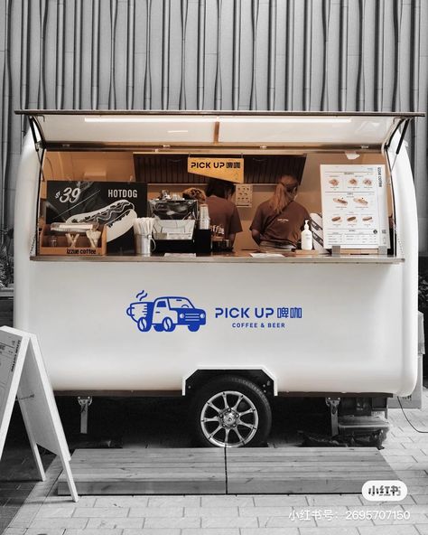 Foodtrucks Ideas, Coffee Food Truck, Mobile Cafe, Mobile Coffee Shop, Coffee Trailer, Coffee Van, Small Coffee Shop, Coffee Bike, Food Cart Design