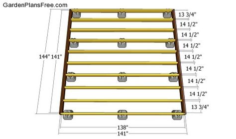 Building the deck frame Floating Deck Plans, Ground Level Deck, Building A Floating Deck, Deck Building Plans, Deck Cost, Deck Framing, Laying Decking, Deck Building, Floating Deck