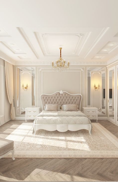 Classic Bedroom Design, Beautiful Bed Designs, Simple Bed Designs, Ions Design, Luxury Villa Design, Interior Design Dubai, تصميم داخلي فاخر, Classic Interior Design, Neo Classic