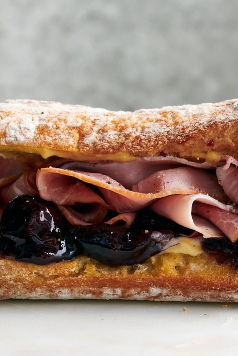 Ham Jam Sandwich, Parisian Sandwich, Tartine Recipes, Nyt Recipes, Sour Cherry Jam, European Butter, Jam Sandwich, Lunch Options, Tiny Foods