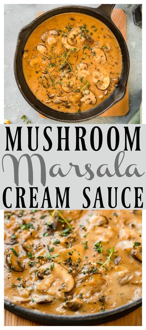 Marsala Cream Sauce, Easy Hotdish Recipes, Marsala Sauce Recipe, Mushroom Marsala Sauce, Mushroom Marsala, Mushroom Masala, Steak Sauce Recipes, Resep Steak, Easy Asparagus Recipes