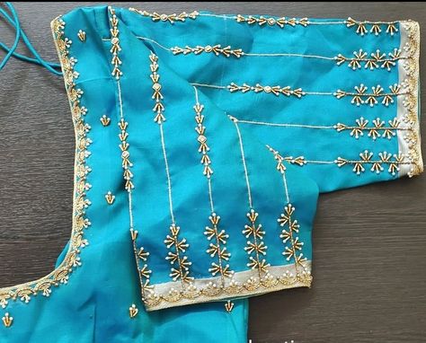 Magam Work Designs, Blue Blouse Designs, Latest Bridal Blouse Designs, Blouse Designs Catalogue, Latest Blouse Designs Pattern, Maggam Work Designs, Aari Blouse, Latest Model Blouse Designs, Simple Work