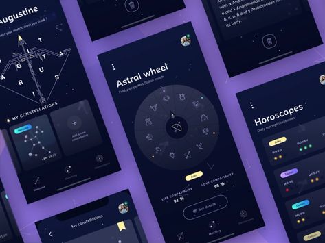 Hyperion - Astrological Meetings 💫 by Coraline Colasse | Dribbble | Dribbble Astrology Poster Design, Tarot Website, Cosmic Calendar, Astrology App, Tarot App, Meaning Of Your Name, Ux Design Mobile, Ui Design Mobile, Plant App