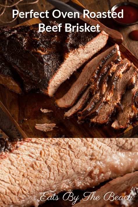 Oven Roasted Beef Brisket Recipe, Oven Roasted Beef Brisket, Oven Roasted Brisket, Roasted Brisket, Brisket Sides, Baked Brisket, Roast Brisket, Brisket Oven, Beach Recipes