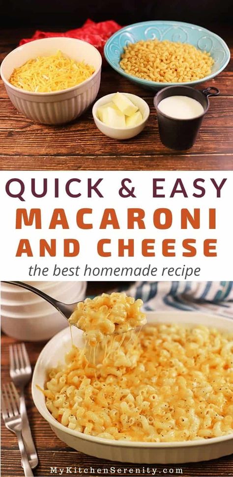 Easy 20-minute baked southern mac and cheese! Four simple ingredients. Macaroni, cheese, milk, and butter. No flour. Eggless. Macncheese Recipe, Mac And Cheese Baked, Easy Macaroni And Cheese, Makaroni Keju, Easy Mac N Cheese Recipe, Southern Mac And Cheese, Baked Mac And Cheese Recipe, Resep Pasta, Easy Mac And Cheese