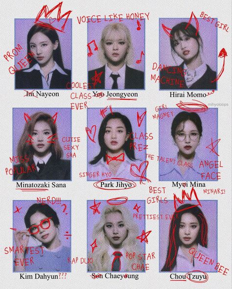 Yearbook Edit, Twice Fanart, Twice Korean, Yearbook Photos, School Yearbook, Prom Queens, Class Of 2022, Chaeyoung Twice, Kpop Posters