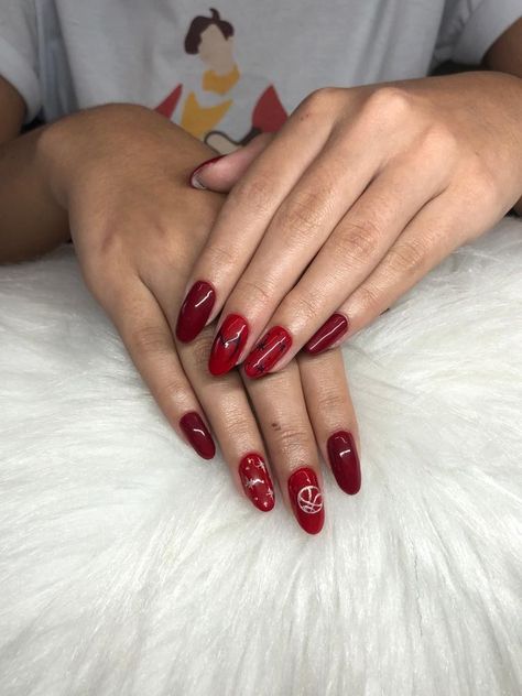 Scarlet Witch Inspired Nails, Scarlett Witch Nails, Scarlet Witch Nails Designs, Scarlet Witch Nail Art, Wanda Nails Marvel, Wandavision Nails, Wanda Maximoff Nails, Scarlet Witch Nails, Wanda Nails