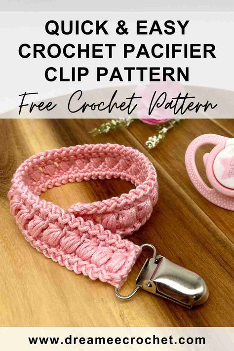 Are you tired of constantly picking up your baby's pacifier? Looking for a unique baby shower gift for your family and friends? Look no further! With this quick and easy crochet pacifier clip pattern, you can make a beautiful yet practical accessory that any new parent will appreciate and love! This crochet pacifier holder is quick and easy to make so why don't you give this free crochet dummy holder a try!? #crochet #crochetprojects #crochetpatterns #crochettechnique #crochetforbaby Crochet Pacifier Holder Pattern Free, Crochet Pacifier Clip Pattern, Crochet Pacifier Clip Pattern Free, Pacifier Holder Pattern, Crochet Pacifier Holder, Crochet Pacifier, Crochet Pacifier Clip, Crochet Baby Projects, Baby Pacifier Holder