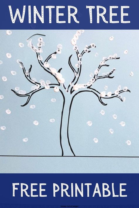 free winter tree printable Tree Printable Free, Winter Tree Crafts, January Craft, Winter Crafts For Toddlers, Paper Snowflake Template, Flowers Paper Craft, Easy Winter Crafts, Winter Crafts Preschool, January Art