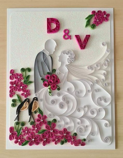 Quilling Wedding, Quilling Templates, Quilling Videos, First Anniversary Paper, Art Papillon, Art Quilling, Desain Quilling, Quilling 3d, Quilled Paper Art