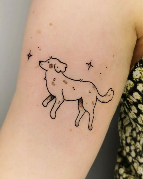 Small Puppy Tattoo, Over The Garden Wall Tattoo Simple, Daschund Tattoo, Small Dog Tattoo, Yard Ghosts, Kawaii Tattoos, Tatoo Dog, Puppy Tattoo, Small Dog Tattoos