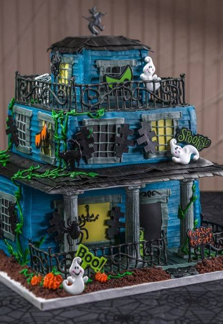 Haunted House Halloween Cake, Dumbo Cake, Haunted House Cake, Halloween Gingerbread House, Bumble Bee Cake, Halloween Wedding Cakes, Cowgirl Cakes, Elephant Baby Shower Cake, Santa Cake